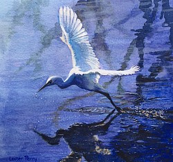 WHITE HERON - Watercolour