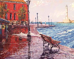 CHANIA STORMY DAY - Oil