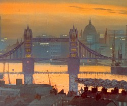 THAMES AT SUNSET-Oil