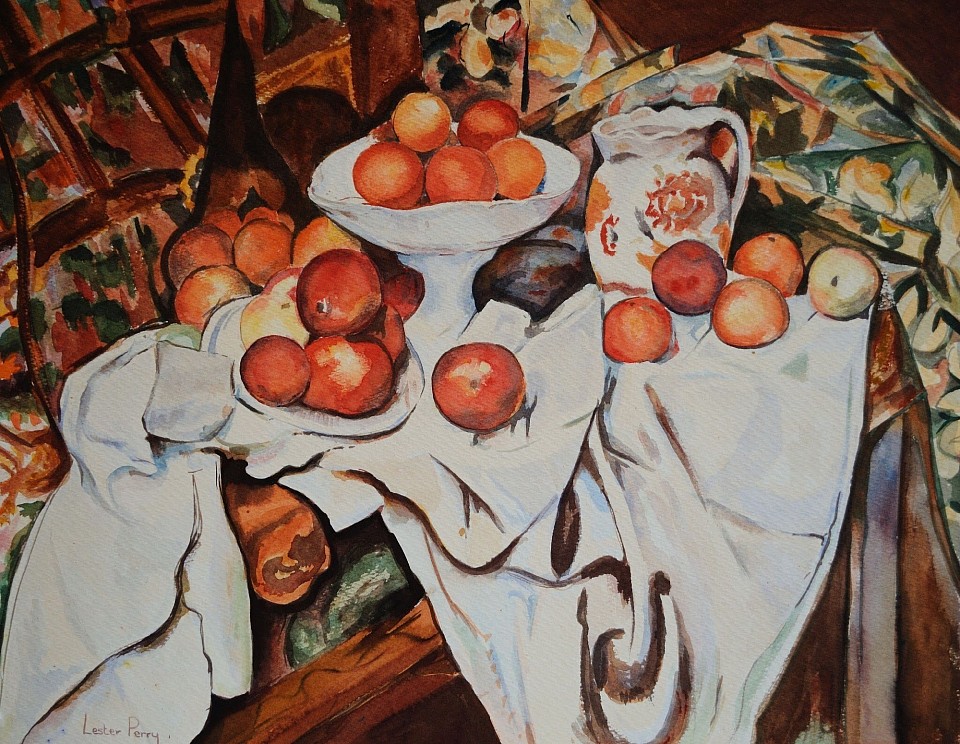 STILL LIFE CEZANNE - Watercolours  - a reproduction by Lester Perry