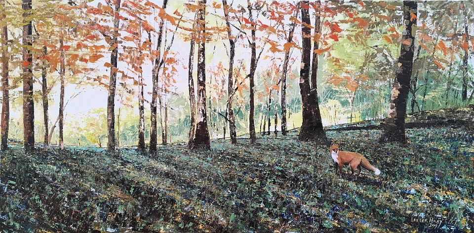 FOX IN THE WOODS - Oil on canvas (50x100cms)