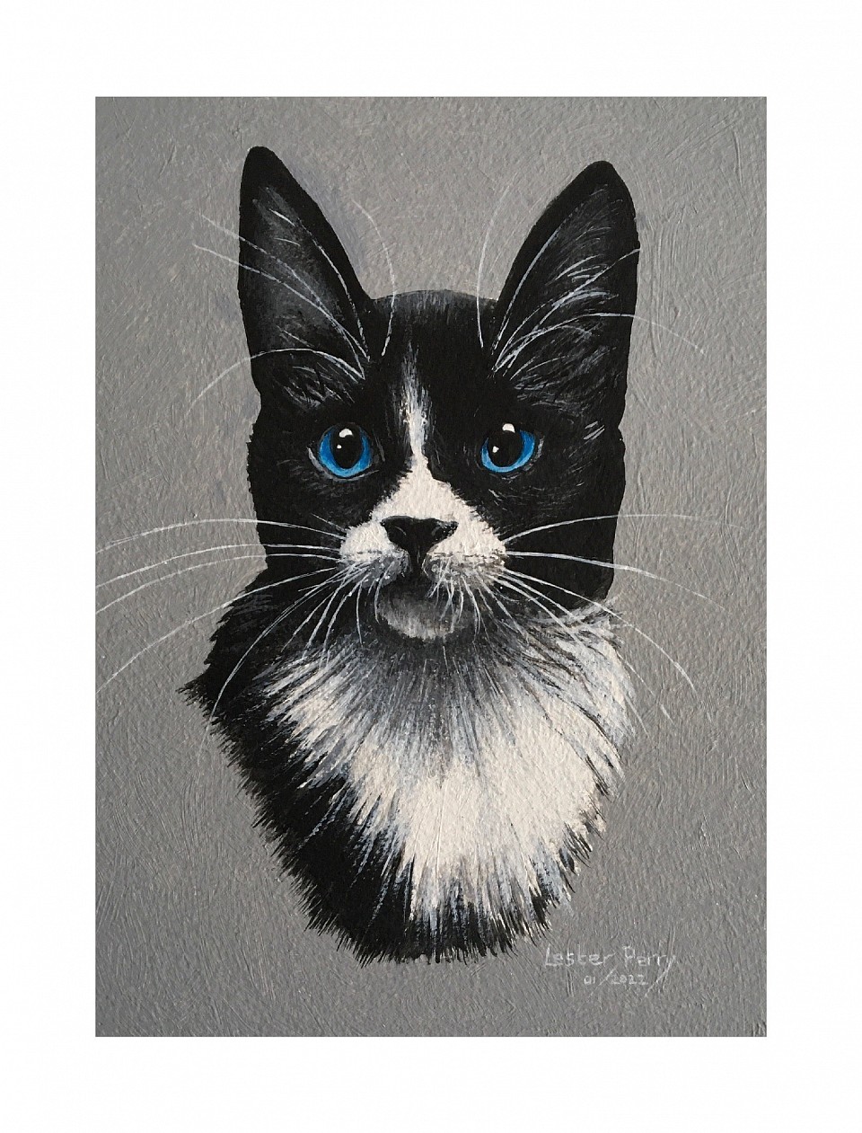 BLUE EYES - Acrylics on paper for Mayfield animal sanctuary