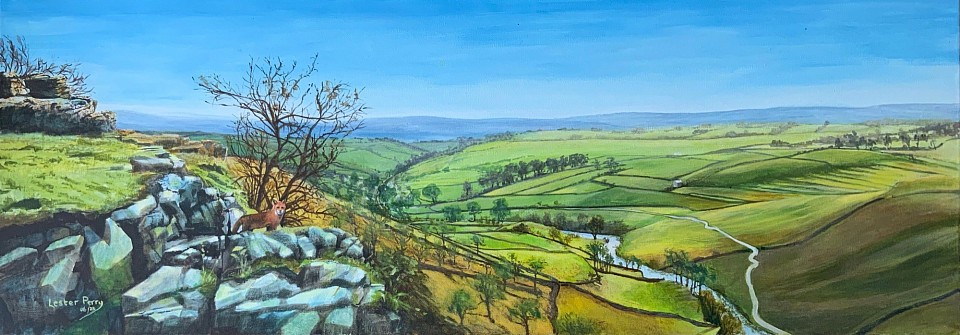 FOXSCAPE YORKSHIRE - Acrylic on canvas (30x80cms)