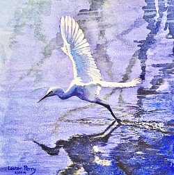 EGRET - Acrylics on paper