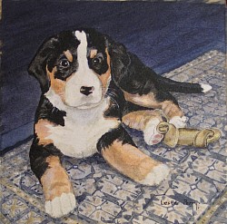 SAINT BERNARD PUPPY - Watercolour