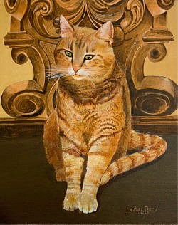 GINGER CAT ON CHAIR - Acrylics